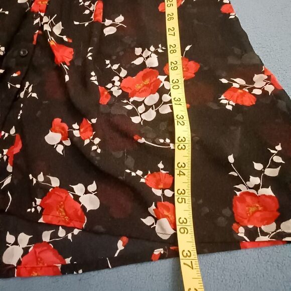 Torrid Floral Print Chiffon Dress Graphic Poppies Size 0 - Picture 6 of 11